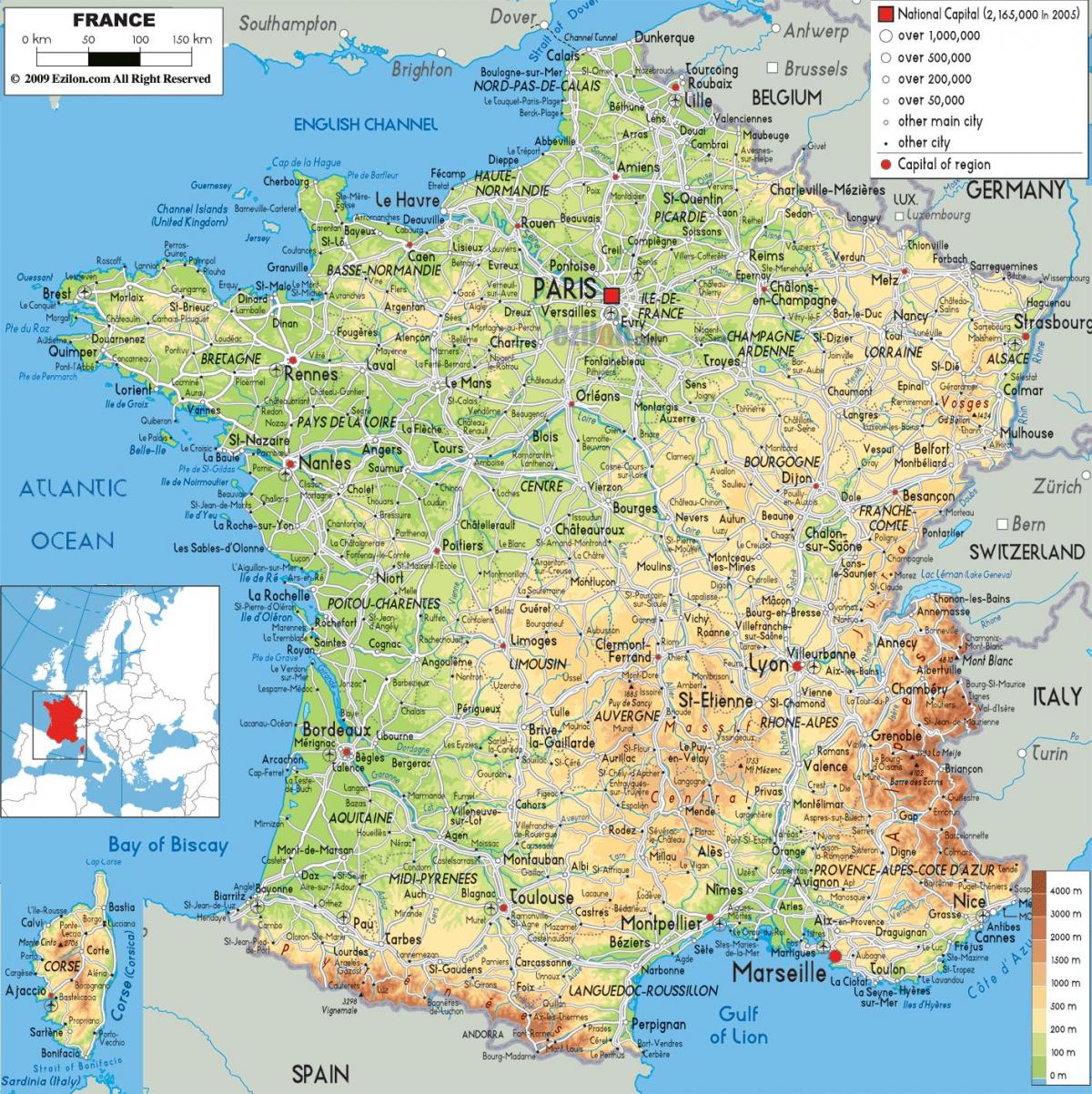 wo ist Frankreich auf der Karte anzeigen