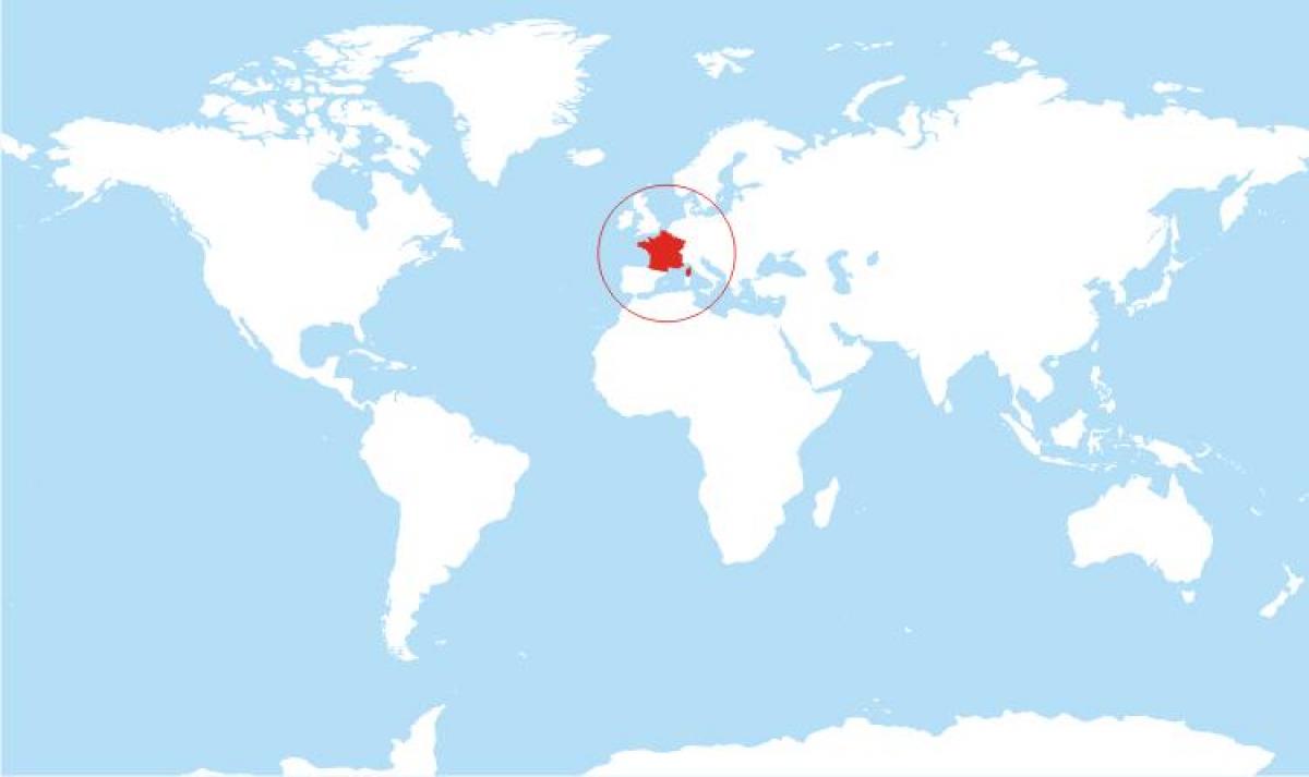 Frankreich in der Karte der Welt