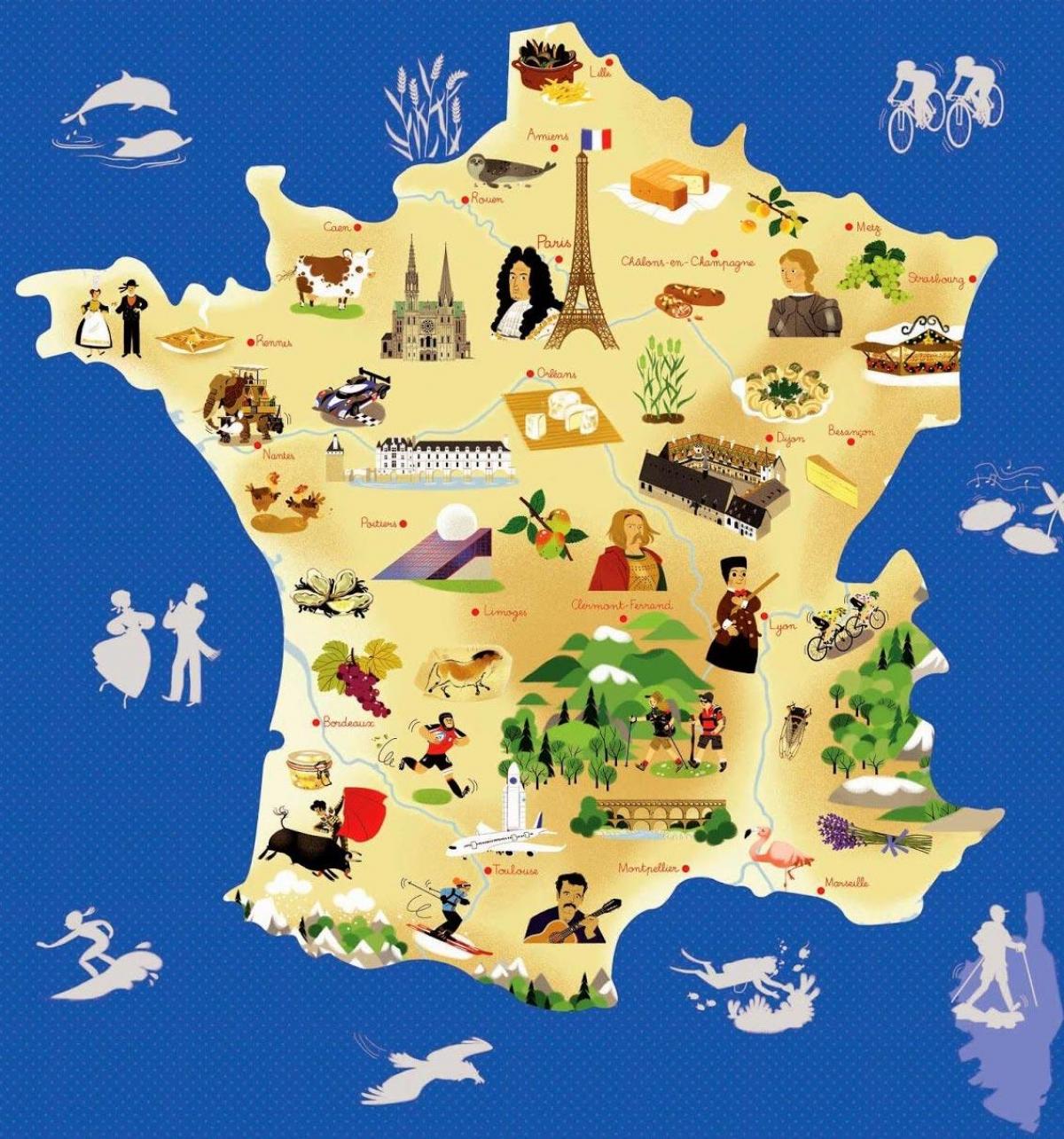 Karte von Frankreich-Reisen