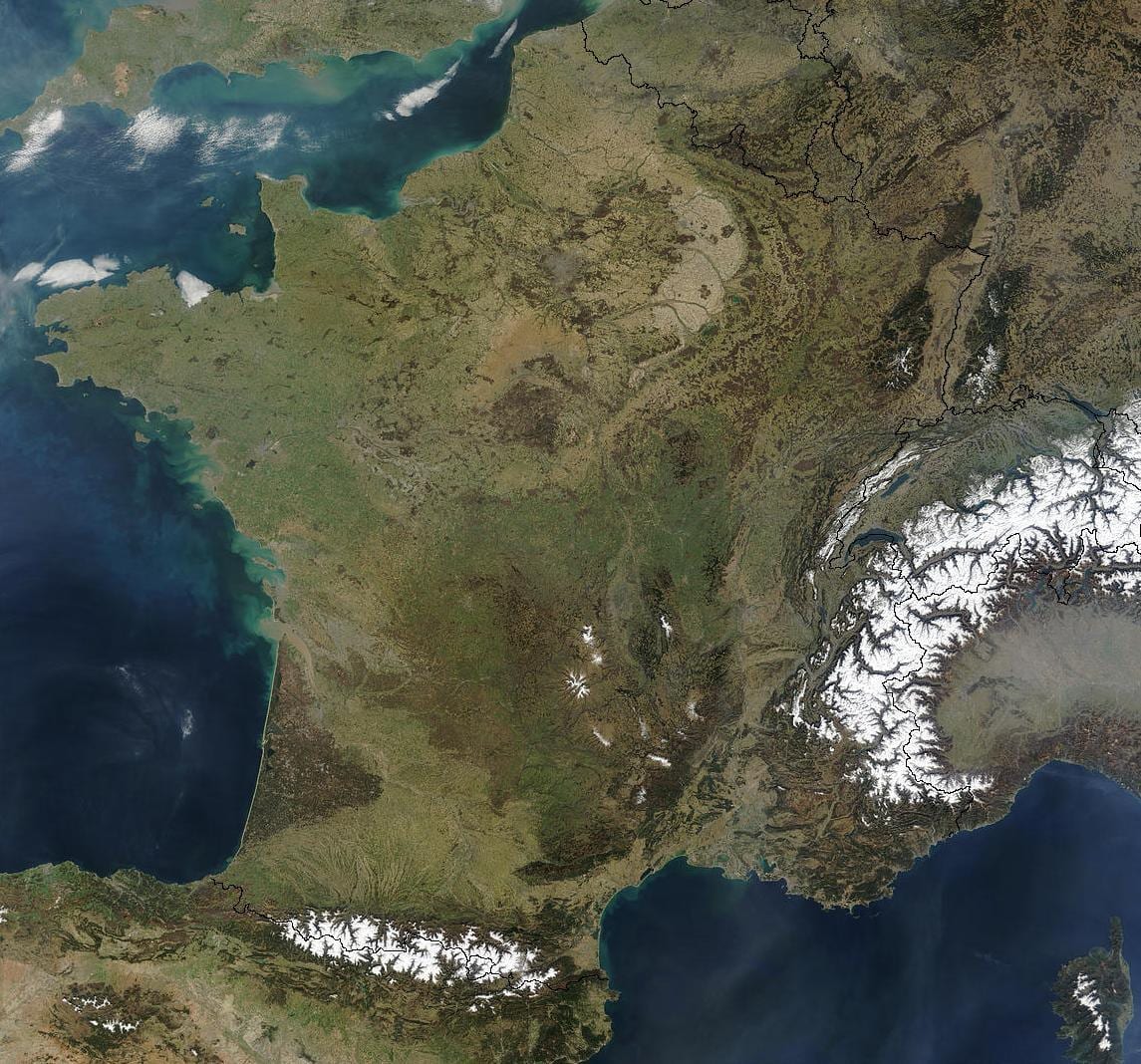 Karte von Frankreich mit Sat