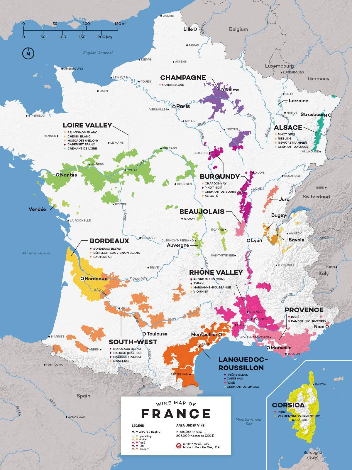Frankreich Wein-Land anzeigen