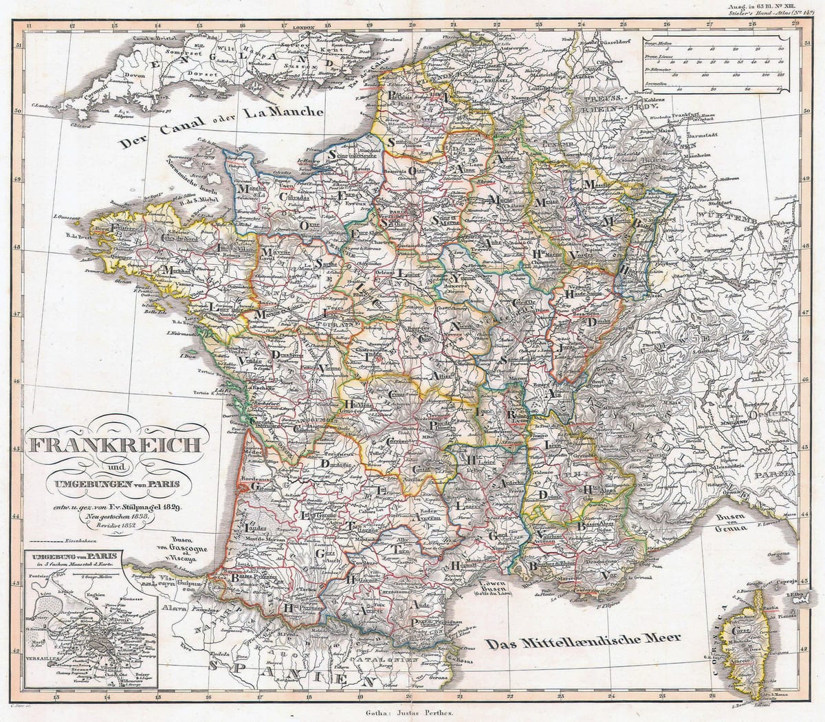 historische Karte von Frankreich