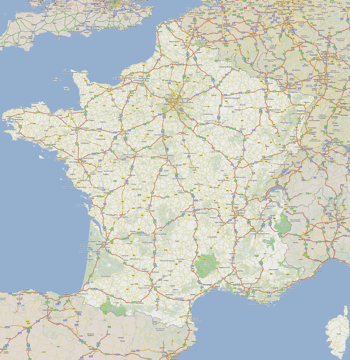 Frankreich Karte Mautstraßen