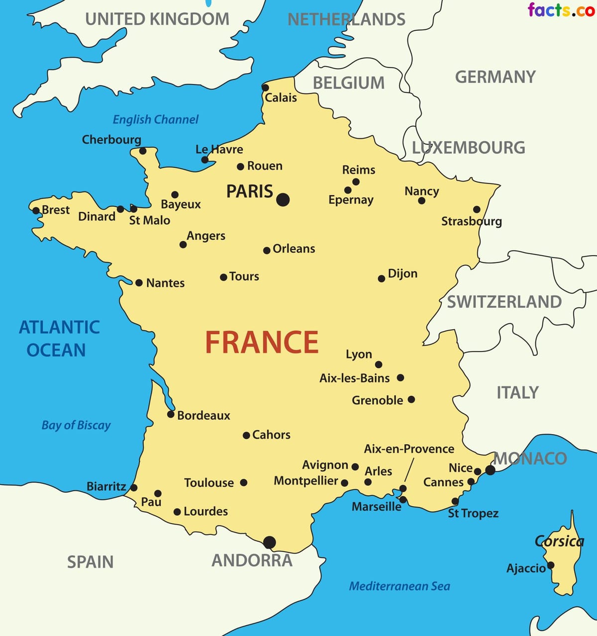 Karte von Frankreich für Kinder