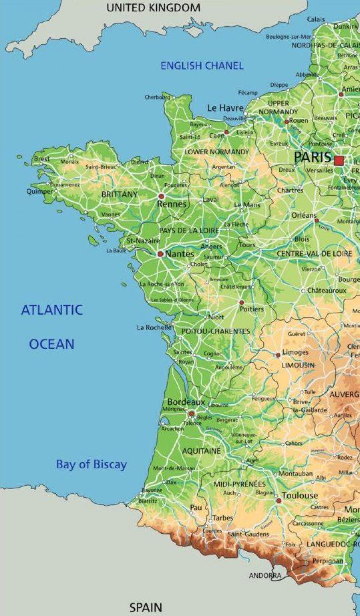 Karten von West-Frankreich - Karte von Frankreich western (Western