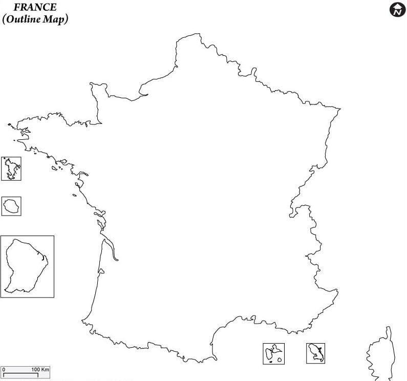 einfache Karte von Frankreich