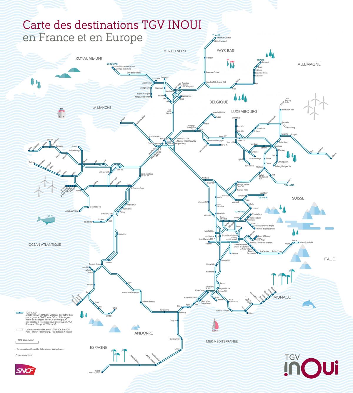 Tgv Karte Frankreich - Tgv Frankreich-Netzwerk-Karte (Western Europe