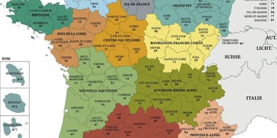 Karte von Frankreich-Abteilung