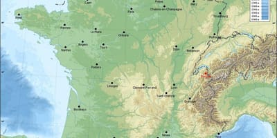 Karte von Frankreich mit relief