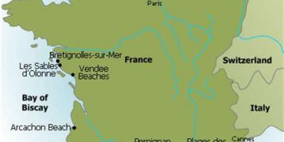 Karte von Frankreich Strand