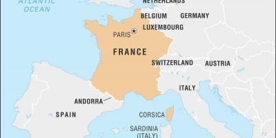 Karte von Frankreich und den angrenzenden Ländern