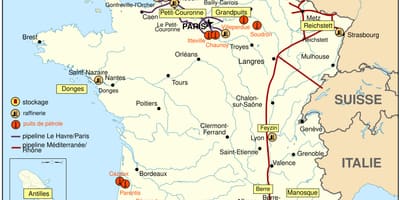 Karte von Frankreich mit Benzin