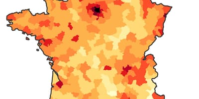 Karte von Frankreich mit Bevölkerung