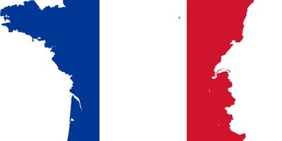 Karte von Frankreich-Flagge