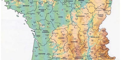 Karte von Frankreich Höhe