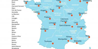 Karte von Frankreich-Krankenhaus