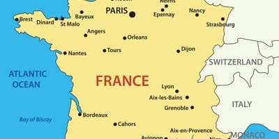 Karte von Frankreich Land