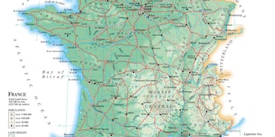 Geographische Karte von Frankreich