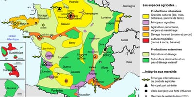Karte von Frankreich Landwirtschaft
