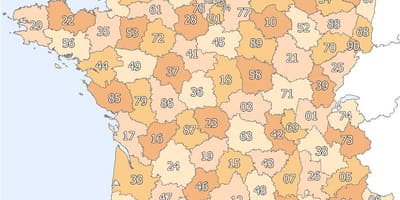 Frankreich PLZ Karte
