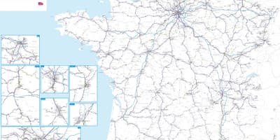 Karte von Frankreich mit der Regionalbahn
