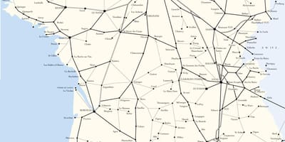 Karte der Bahnstrecken in Frankreich