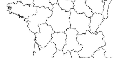 Karte von Frankreich schwarz und weiß