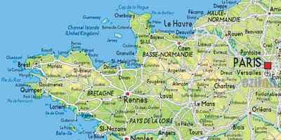 Karte von Frankreich north west