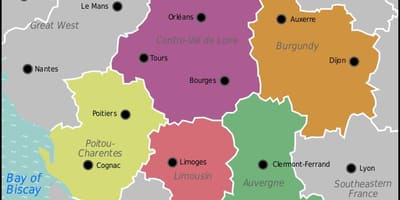 Karte von Frankreich zentrale