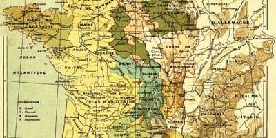 Karte von Frankreich mittelalterlichen