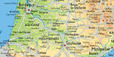 Karte von Süd-West Frankreich