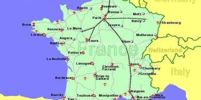 Flughäfen Süd-Frankreich Karte