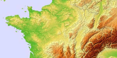 Topografische Karte von Frankreich