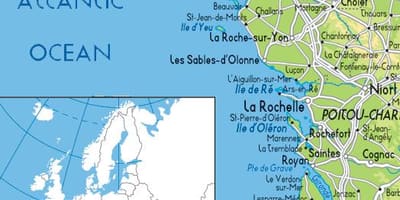 Karte von Frankreich-Westküste